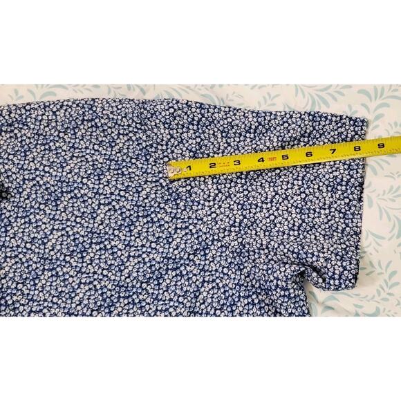 Men's XL Denim & Flowers Blue White Floral Button-down Shortsleeved Shirt Tags - Picture 15 of 15